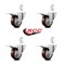 Service Caster 3 Inch Maroon Poly Wheel Swivel 7/8 Inch Square Stem Caster Set Total Lock Brake SCC-SQTTL20S314-PPUB-MRN-78-4 - alternate 2
